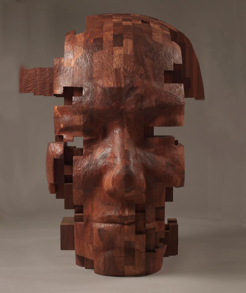 Glitch wood carving, Hsu Tung Han