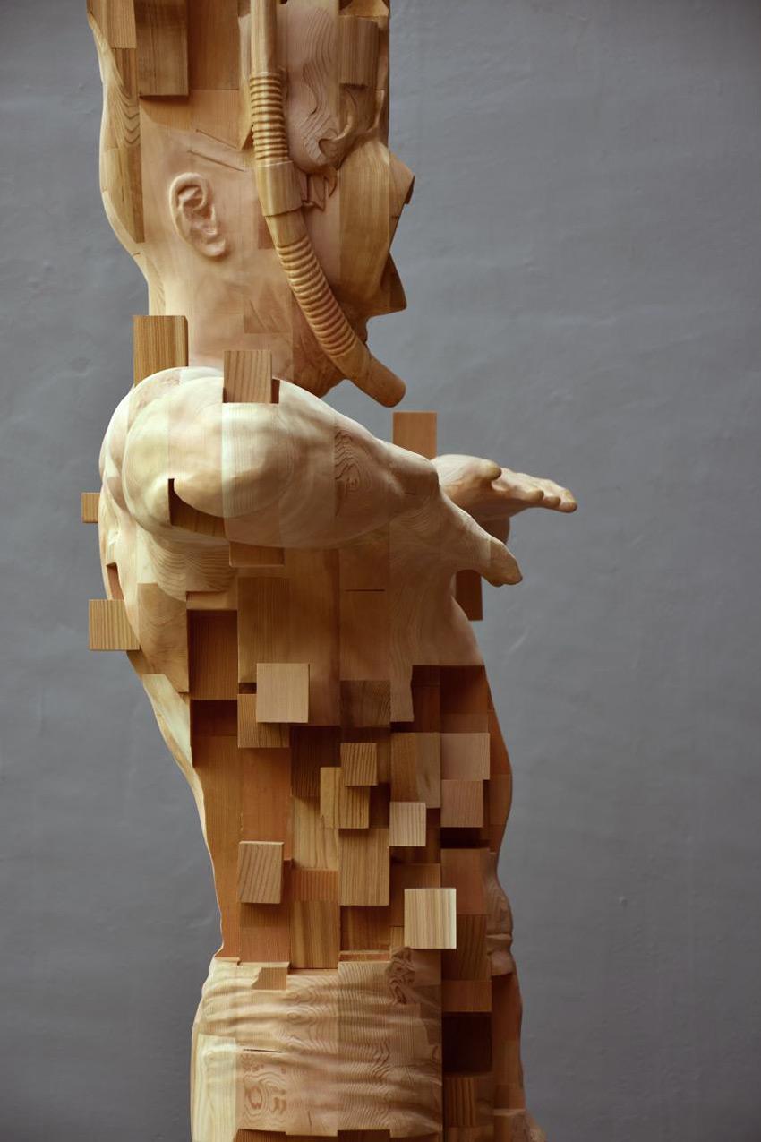 Glitch wood carving, Hsu Tung Han